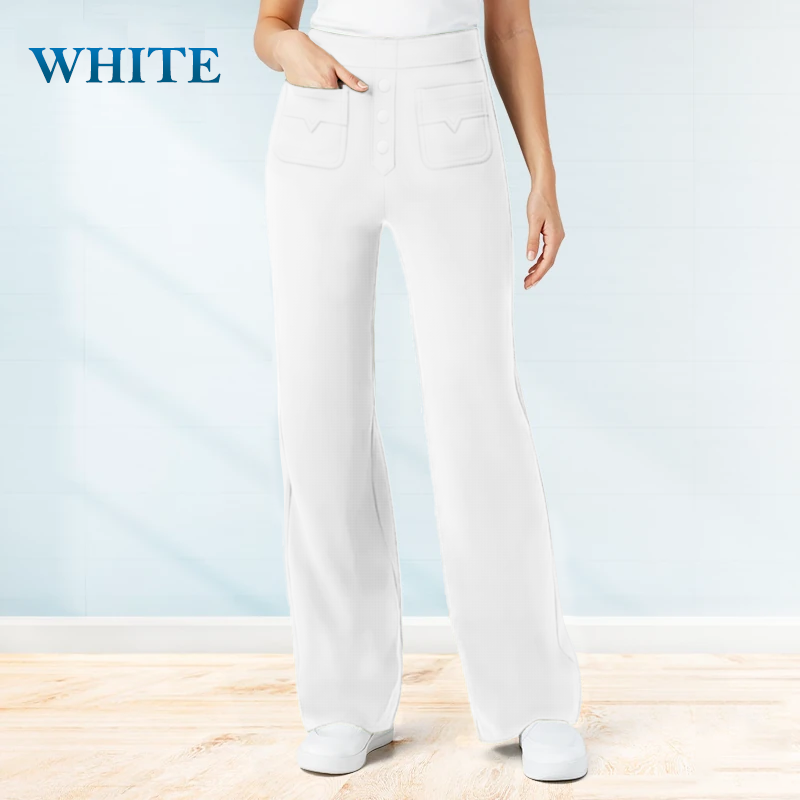 Casual stretchbroek met hoge taille voor dames