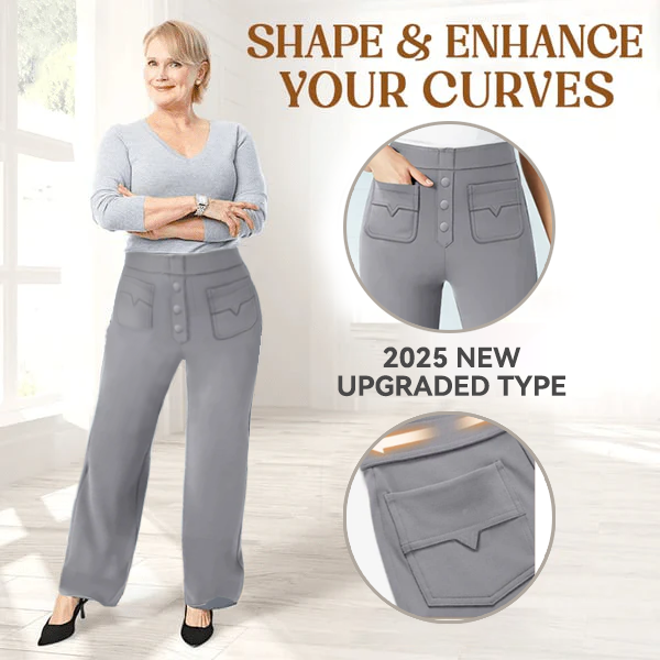 Casual stretchbroek met hoge taille voor dames