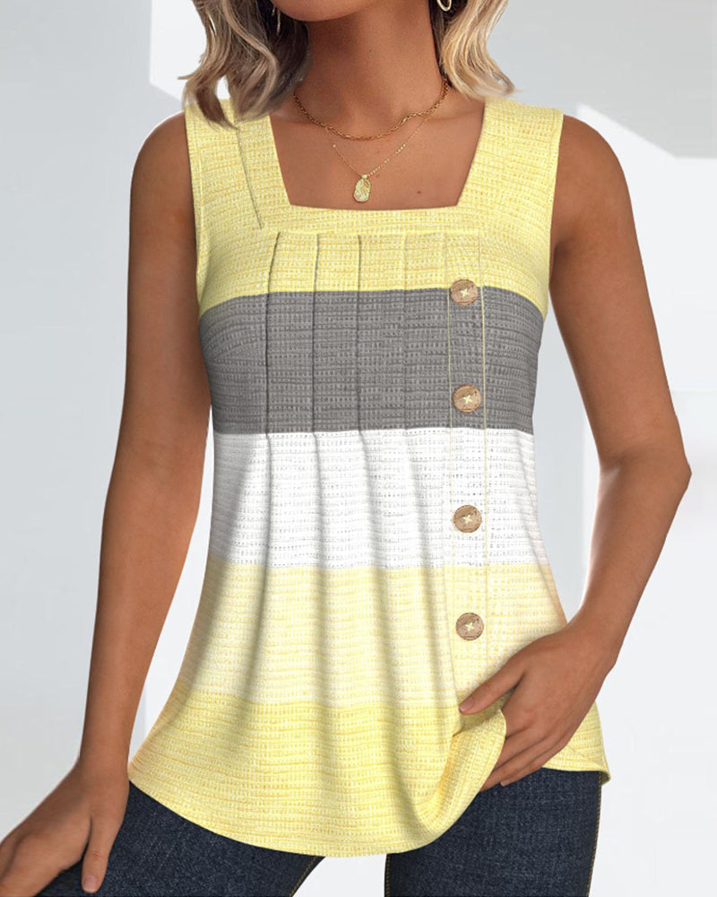 Roma™ - Gestreept tanktopje met knoopjes