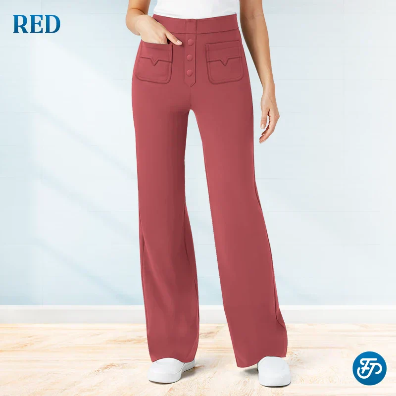 Casual stretchbroek met hoge taille voor dames