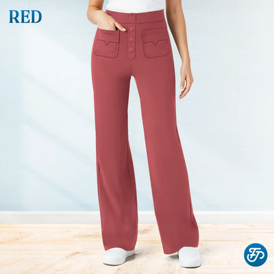 Casual stretchbroek met hoge taille voor dames