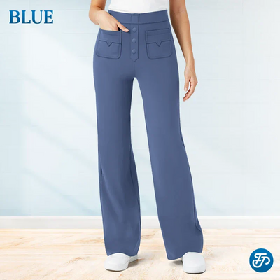 Casual stretchbroek met hoge taille voor dames