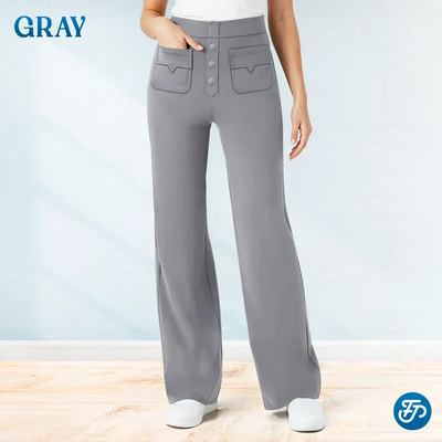 Casual stretchbroek met hoge taille voor dames