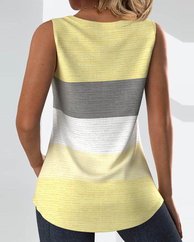 Roma™ - Gestreept tanktopje met knoopjes
