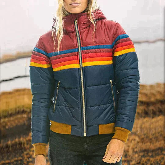 Roswitha - Retro Parka met imitatiebont capuchon voor dames