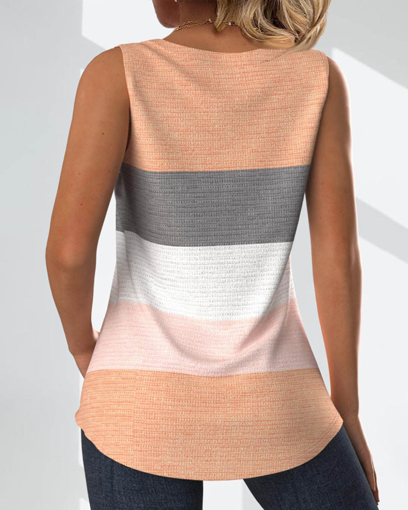 Roma™ - Gestreept tanktopje met knoopjes
