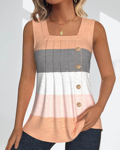 Roma™ - Gestreept tanktopje met knoopjes