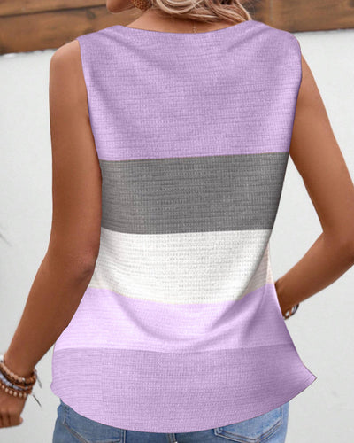 Roma™ - Gestreept tanktopje met knoopjes