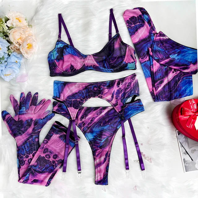 Serena | 5-Delige Tie Dye Lingerie Set