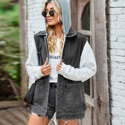 Isabella – Relaxed-Fit Dames Denim Bodywarmer van Katoen