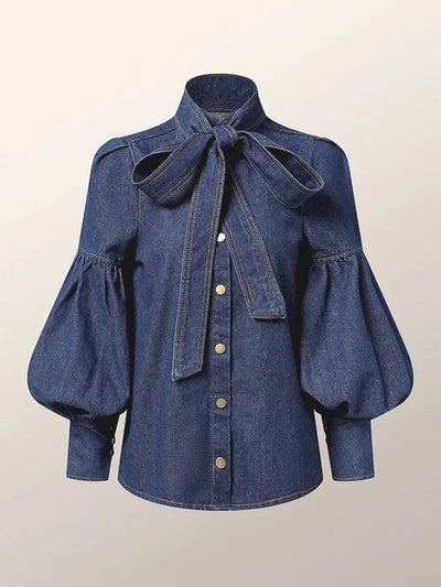 Christy | Puff Denim Top