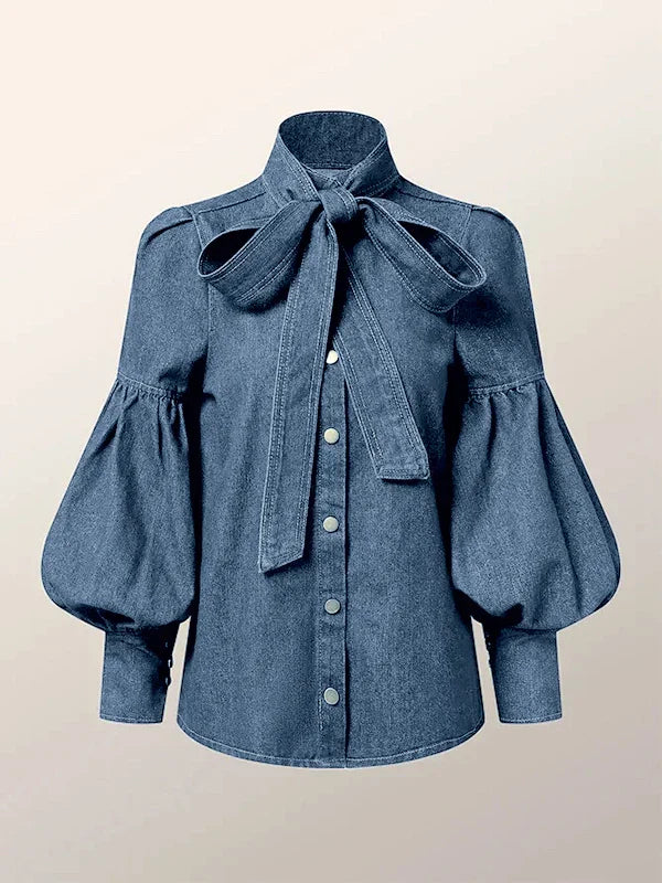 Christy | Puff Denim Top