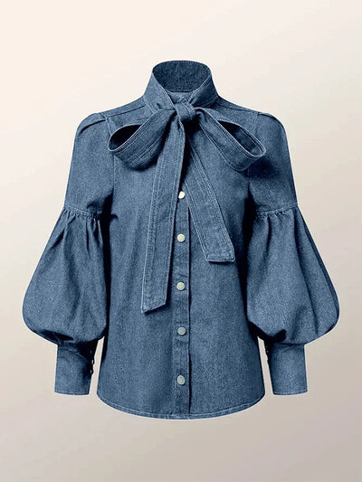 Christy | Puff Denim Top