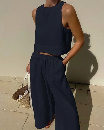 Linnen tweedelige set - Lichtgewicht, ademende en duurzame zomeroutfit voor dames