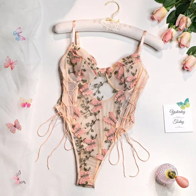 Selene | Geborduurde Vlinder Bodysuit