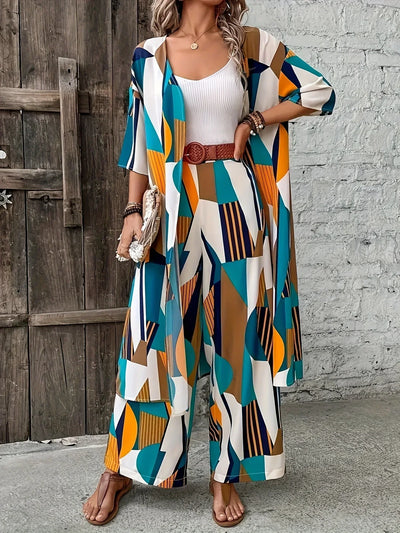 Stella™ – Chique plus-size set met geometrische print