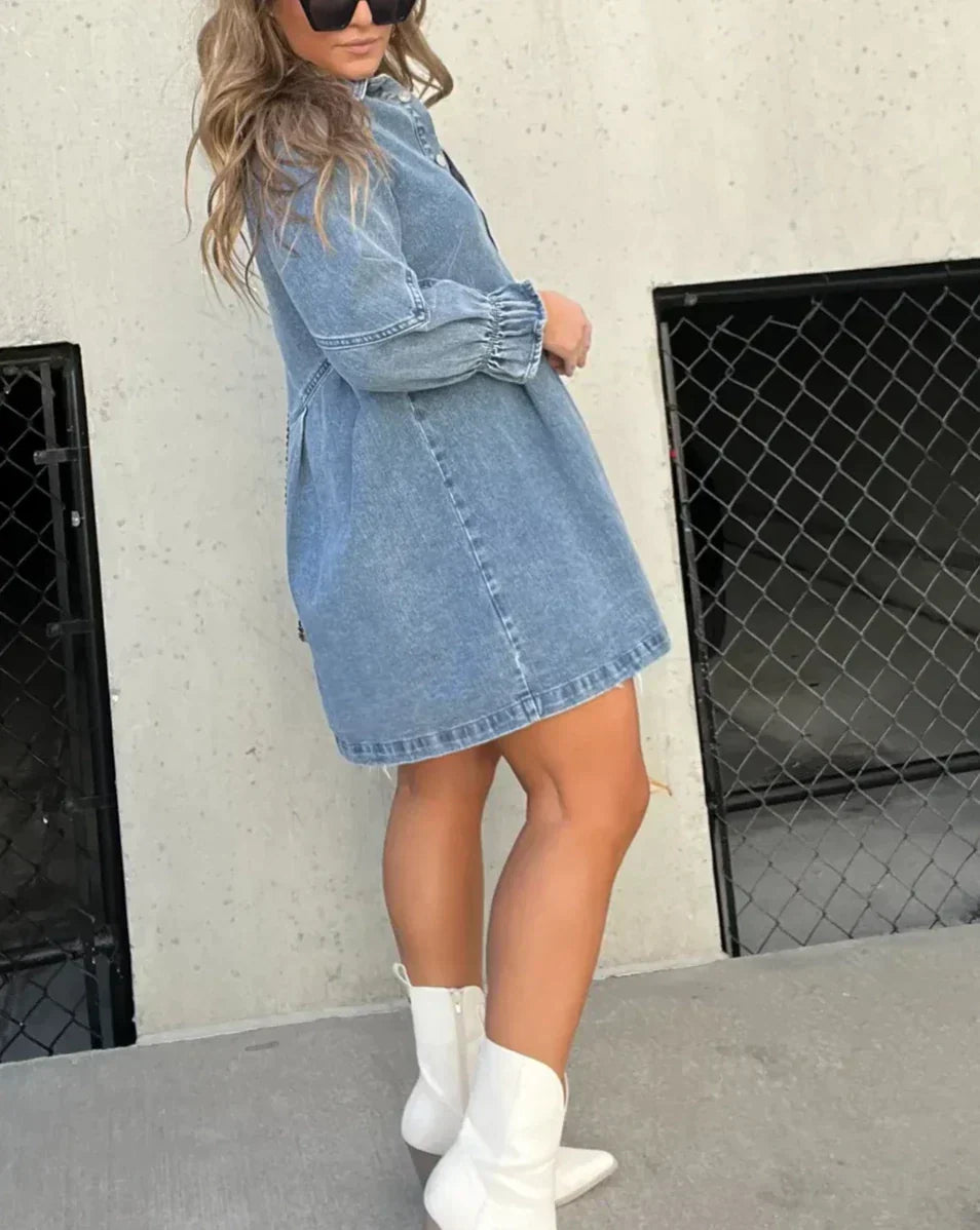 Grace | Denim overhemd met lange mouwen