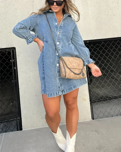 Grace | Denim overhemd met lange mouwen