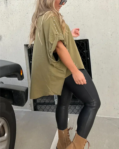 Isabelle™ - Oversized T-shirt met Nieten