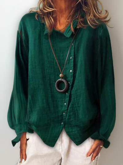 Olivia┃Lange mouwen shirt met knopen