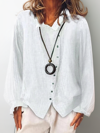 Olivia┃Lange mouwen shirt met knopen