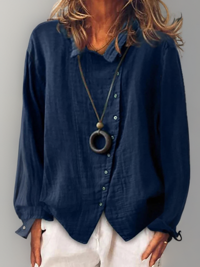 Olivia┃Lange mouwen shirt met knopen