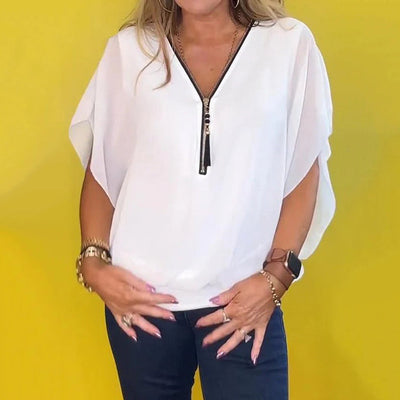 FREDERIKA - CHIFFON TOP MET RITS