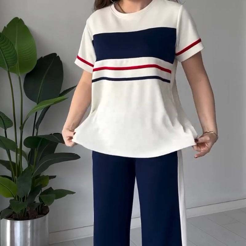 Set van oversized T-shirt en casual broek voor dames