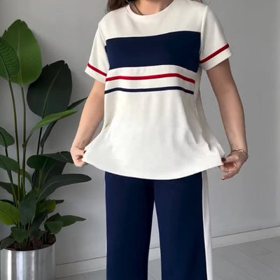 Set van oversized T-shirt en casual broek voor dames