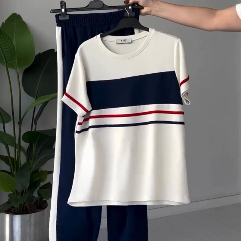 Set van oversized T-shirt en casual broek voor dames