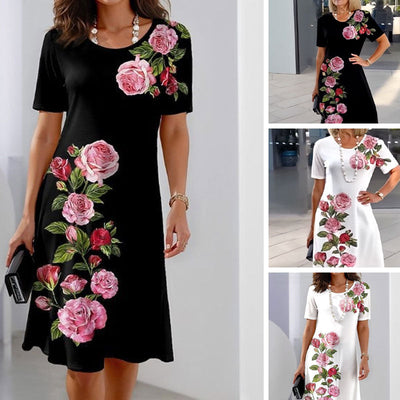 🌸 Lente Special 💐 Rozenbloesemjurk met korte mouwen