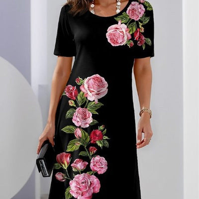 🌸 Lente Special 💐 Rozenbloesemjurk met korte mouwen