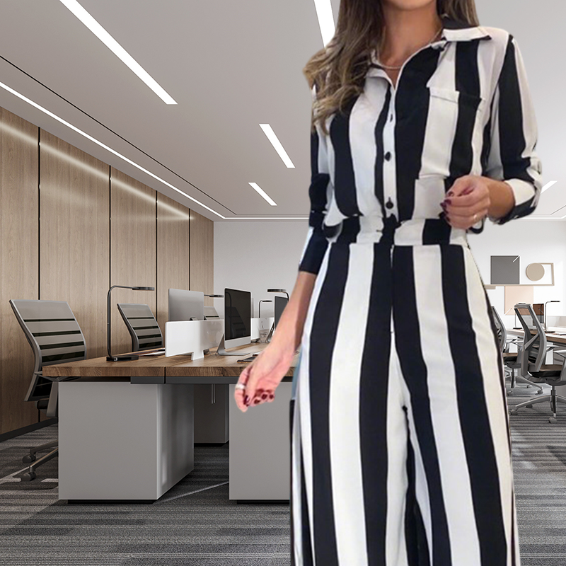Set van zebrastreep shirt + wijde broek