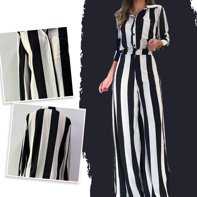 Set van zebrastreep shirt + wijde broek