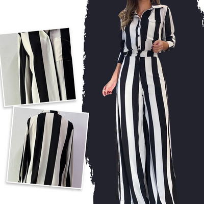 Set van zebrastreep shirt + wijde broek