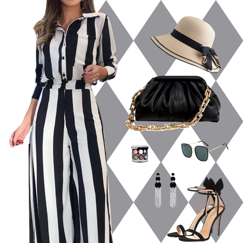 Set van zebrastreep shirt + wijde broek
